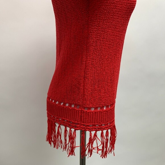 Easywear by Chico's Women's Top 0 Small 4 Red Firebelle Teena Fringe NWT - Picture 7 of 10